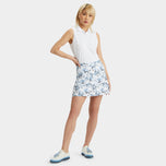 G/unahan ang larawan ng kababaihan floral silky tech nylon a -line golf skort - snow