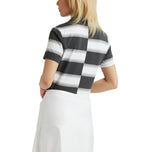 G/Fore Fory Women's Offset Stripe Tech Golf Polo - Heather Grey Arang