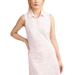 G/unahan ng kababaihan ng camo silky tech nylon sleeveless golf polo - cameo