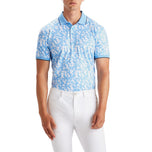 G/Fore Blossom Rib Collar Tech Golf Polo衬衫-Cielo