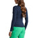 G/Fore Women's Cotton Blend Long Sleeve Knit Golf Polo Shirt - Twilight