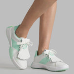 G/Fore Women's G.112 Perforated Leather Kiltie Golf Shoes - Snow/Menthol