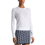 G/Fore Women's Pointelle G Crewneck Golf Sweater - Snow