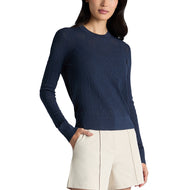G/Fore Women's Pointelle G Crewneck Golf Sweater - Twilight