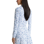 G/Fore 女式 Scatter Ditzy 印花长袖高尔夫 Polo 衫 - 雪色/暮色