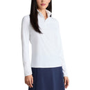 G/Fore Wanita Silky Tech Nylon 1/4 Zip Sun Shield Golf Pullover - Snow/Blush