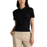 G/FORE Women's Pointelle G Knitted Golf Polo Shirt - Onyx