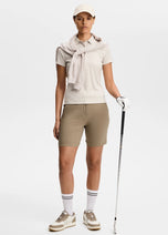 J.Lindeberg Women's Tour Tech Golf Polo Shirt - Moonbeam Melange