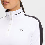 J.Lindeberg 女式 Hertta 长袖高尔夫 Polo 衫 - 白色