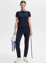 J.Lindeberg Women's Cara Printed Golf Polo Shirt - JL Navy
