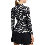J.Lindeberg Women's Ella Print Compression Top - Bunker Fade Black Moonbeam