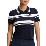 J.Lindeberg 女式 Athena 针织高尔夫 Polo 衫 - JL 海军蓝