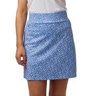 Glenmuir Women's Emeli Lightweight Stretch Performance Golf Skort - Light Blue Flowers