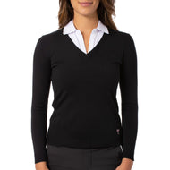 Golftini Women's Stretch V-Neck Golf Sweater - Itim