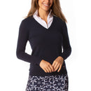 Sweater Golf V-Neck Regangan Wanita Golftini - Tentera Laut