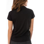 Golftini Wanita pendek baju ruffle golf polo - hitam