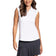 Ibkul Women Solid Sleeveless Zip Golf Polo Shirt - Puti