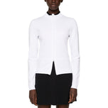 J.Lindeberg Women Anna Knitted Zip Golf Sweater - Puti