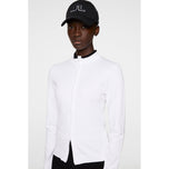 J.Lindeberg Women Anna Knitted Zip Golf Sweater - Puti