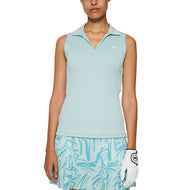 J.Lindeberg Women's Delilah Sleeveless Golf Polo Shirt - Blue Hase