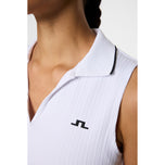 J.Lindeberg Women's Delilah Sleeveless Polo Golf Shirt - Puti