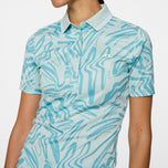 J.Lindeberg Women’s Georgia Print Polo Golf Shirt - Scribble JL Navy