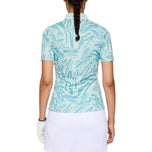J.Lindeberg Women’s Georgia Print Polo Golf Shirt - Scribble JL Navy