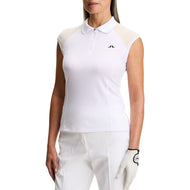 J.Lindeberg Women's Lei Sleeveless Golf Polo Shirt - Puti