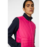 J.Lindeberg Women Holma Quilt Hybrid Golf Jacket - Pink Peacock