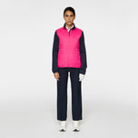 J.Lindeberg Women Holma Quilt Hybrid Golf Jacket - Pink Peacock