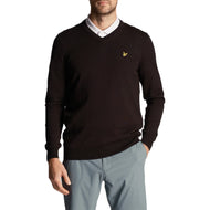Lyle & Scott Golf Merino Blend v Neck Pullover - Tunay na Itim