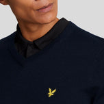 Lyle & Scott Merino Blend V -Neck Knit - Navy