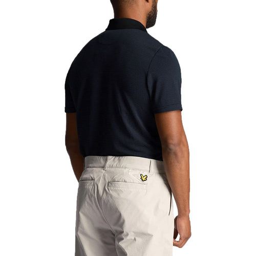 Lyle & Scott Microstripe Golf Polo Shirt - Dark Navy/Jet Black