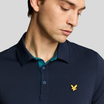 Lyle & Scott Contress Placket Golf Polo Shirt - Dark Navy/Albatross