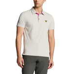 Lyle & Scott Contrast Placket Golf Polo Shirt - Pebble/Contour Pink