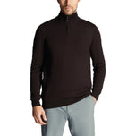 Lyle & Scott Sulam Merino Blend 1/4 Zip Knit - Jet Black