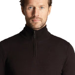 Lyle & Scott Sulam Merino Blend 1/4 Zip Knit - Jet Black