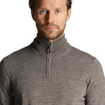 Lyle & Scott Sulam Merino Blend 1/4 Zip Knit - Mid Grey Marl