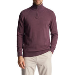 Lyle & Scott Sulam Merino Blend 1/4 Zip Knit - Berry