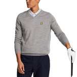 Lyle & Scott Merino Blend V -Neck Knit - Mid Grey Marl