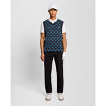 Lyle & Scott Golf V Leher Cotton Argyle Vest - Tentera Laut Gelap