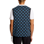 Lyle & Scott Golf V Leher Cotton Argyle Vest - Tentera Laut Gelap