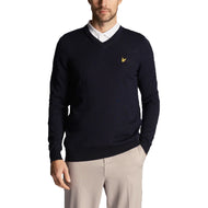 Lyle & Scott Golf Merino Blend v Neck Pullover - Madilim na Navy