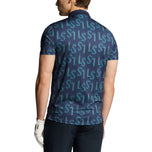 Lyle & Scott Ls Monogram Printed Golf Polo Shirt - Ryder Blue