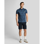 Lyle & Scott Ls Monogram Printed Golf Polo Shirt - Ryder Blue