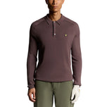 Baju Polo Golf Berkait Lyle & Scott Lengan Panjang - Berry