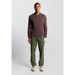 Baju Polo Golf Berkait Lyle & Scott Lengan Panjang - Berry