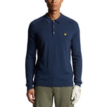 Lyle & Scott 长袖针织高尔夫 Polo 衫 - 莱德蓝