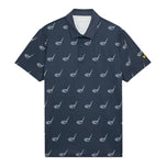 Lyle＆Scott Micro Club印刷高尔夫球球衫 - 秃鹰蓝色