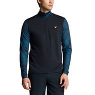Lyle & Scott Printed Contour Golf Midlayer - Madilim na Navy